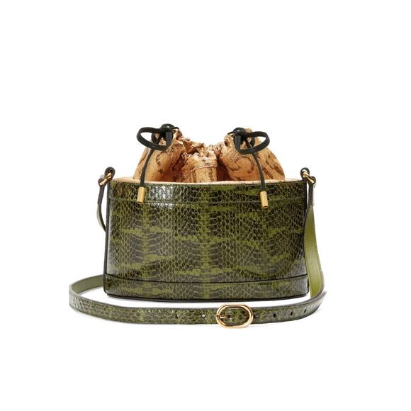 Gucci Horsebit 1955 Snakeskin Bucket Bag | Green/Brown | NWT - Picture 3 of 7